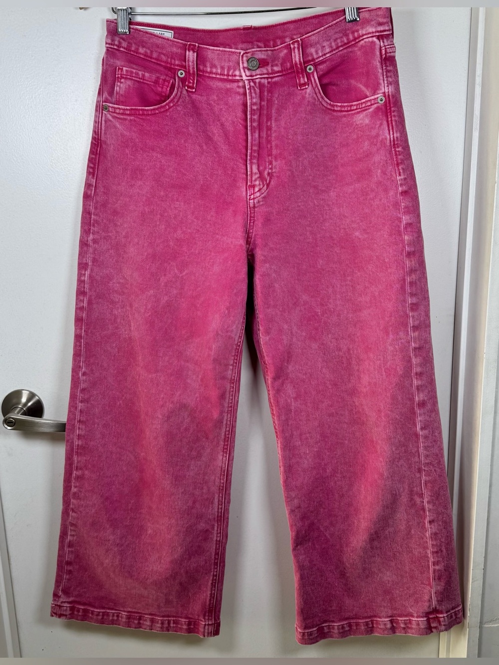 Gap Pink Denim High Rise Stride Wide Leg Women’s 10 Or 30 Preppy Mom Jeans Y2K